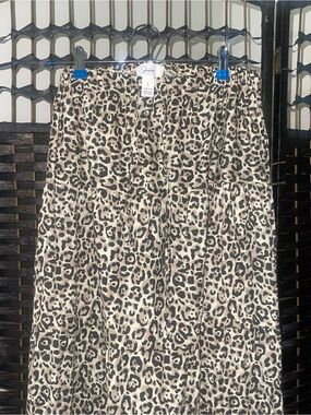 Japna Black and Cream Leopard Tiered Maxi Skirt